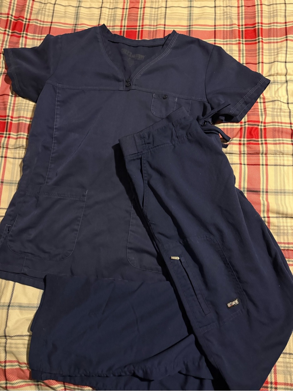 Grey's Anatomy Navy Scrub Top and Drawstring Pants
